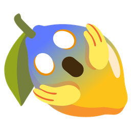 face screaming in fear and lemon