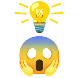 face screaming in fear and light bulb