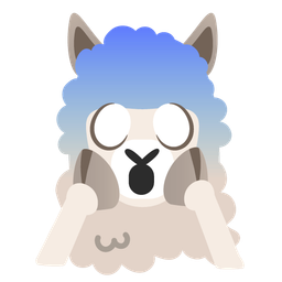 face screaming in fear and llama