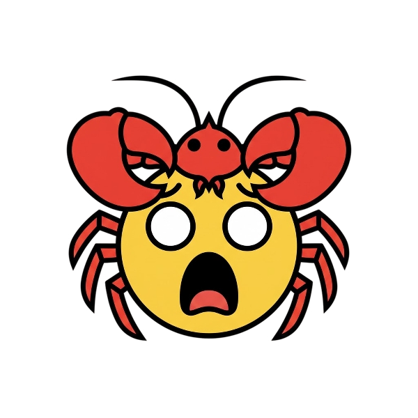 Face screaming in fear and Lobster