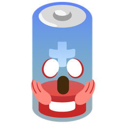 face screaming in fear and low battery