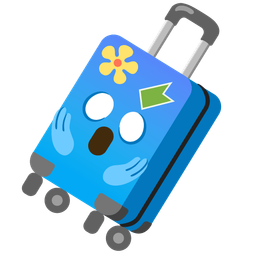 face screaming in fear and luggage