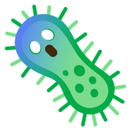 face screaming in fear and microbe