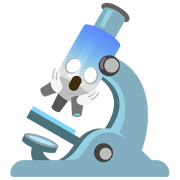 face screaming in fear and microscope