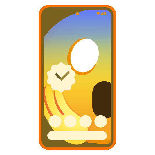 Face screaming in fear and Mobile phone