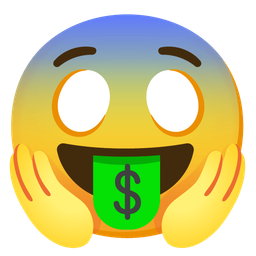 Face screaming in fear and Money-mouth face