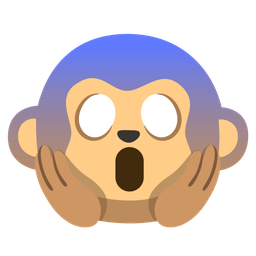 face screaming in fear and monkey face