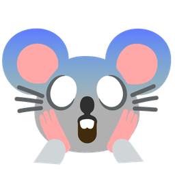 face screaming in fear and mouse face