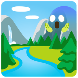 face screaming in fear and national park