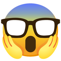 Face screaming in fear and Nerd face