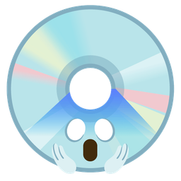 face screaming in fear and optical disk