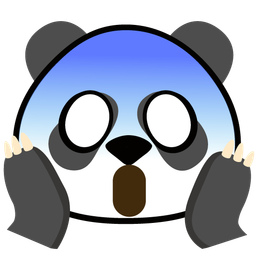 face screaming in fear and panda