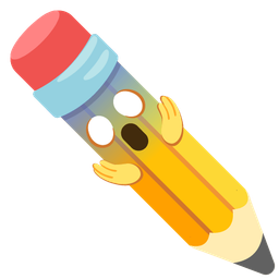 face screaming in fear and pencil