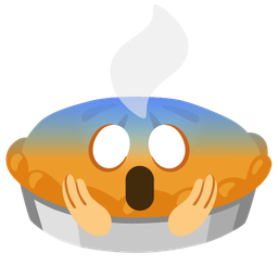 face screaming in fear and pie