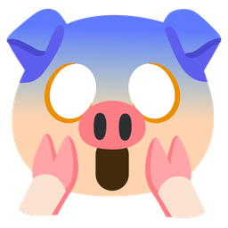 face screaming in fear and pig face