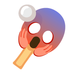 face screaming in fear and ping pong