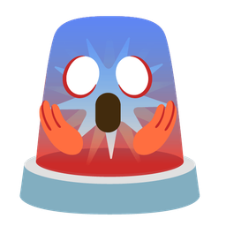 face screaming in fear and police car light