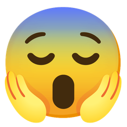 face screaming in fear and relieved face