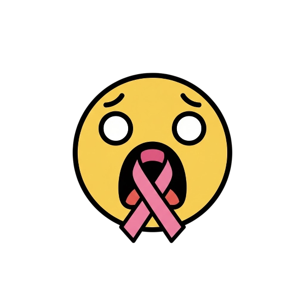 Face screaming in fear and Reminder ribbon