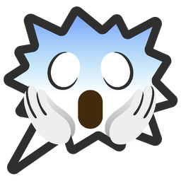 face screaming in fear and right anger bubble