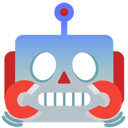 face screaming in fear and robot