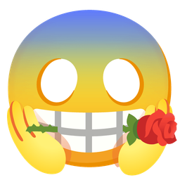 face screaming in fear and rose