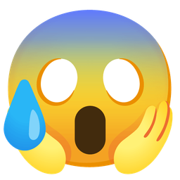 face screaming in fear and sad but relieved face