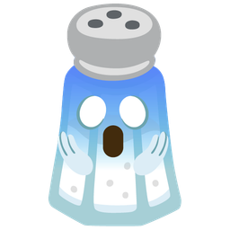 face screaming in fear and salt