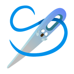 face screaming in fear and sewing needle