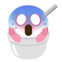 face screaming in fear and shaved ice