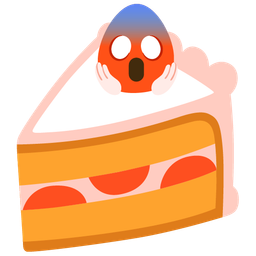 face screaming in fear and shortcake