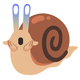 face screaming in fear and snail