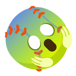 face screaming in fear and softball