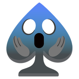 face screaming in fear and spade suit