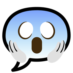 face screaming in fear and speech balloon