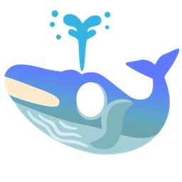 face screaming in fear and spouting whale