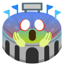 face screaming in fear and stadium