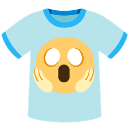 face screaming in fear and t-shirt