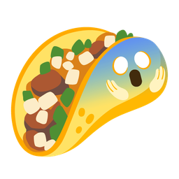 face screaming in fear and taco