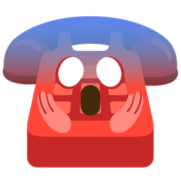 face screaming in fear and telephone