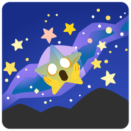 face screaming in fear and telescope