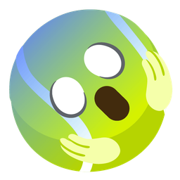 face screaming in fear and tennis