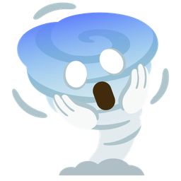 face screaming in fear and tornado