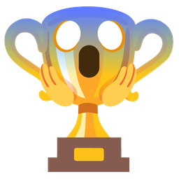 face screaming in fear and trophy