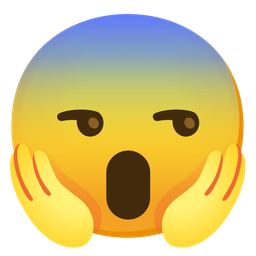 face screaming in fear and unamused face