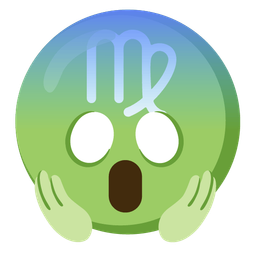 face screaming in fear and Virgo