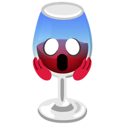 face screaming in fear and wine glass