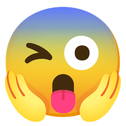 Face screaming in fear and Winking face with tongue