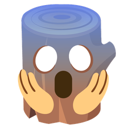 face screaming in fear and wood