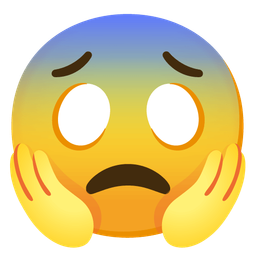 face screaming in fear and worried face